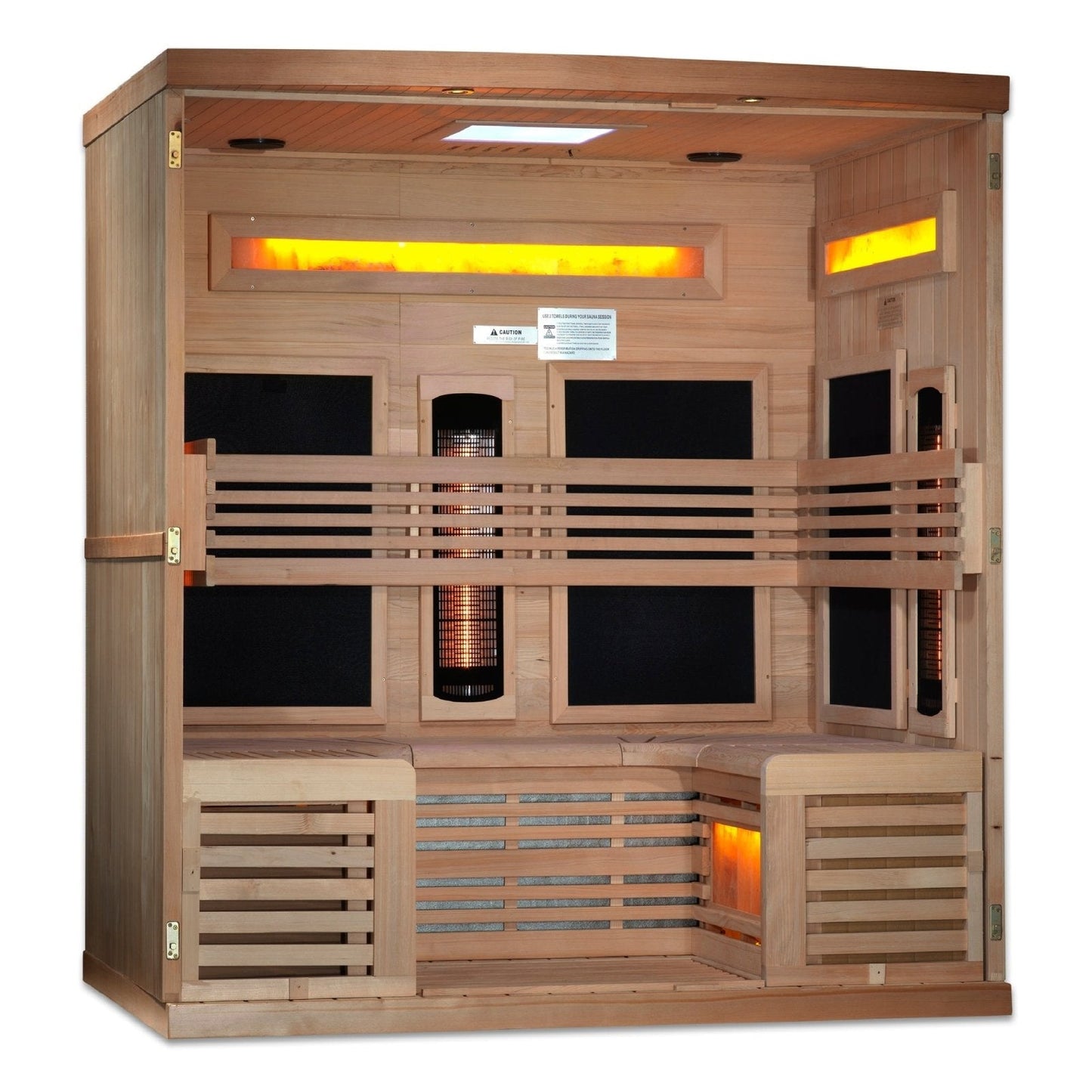 8000 Reserve Series PureTech Full Spectrum Near Zero EMF Infrared Sauna with Himalayan Salt Bar (6-Person)