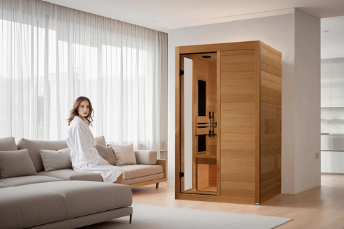Golden Designs Dynamic "Lucca Elite" Infrared Sauna Ultra Low EMF with Canadian Hemlock (2 Person)