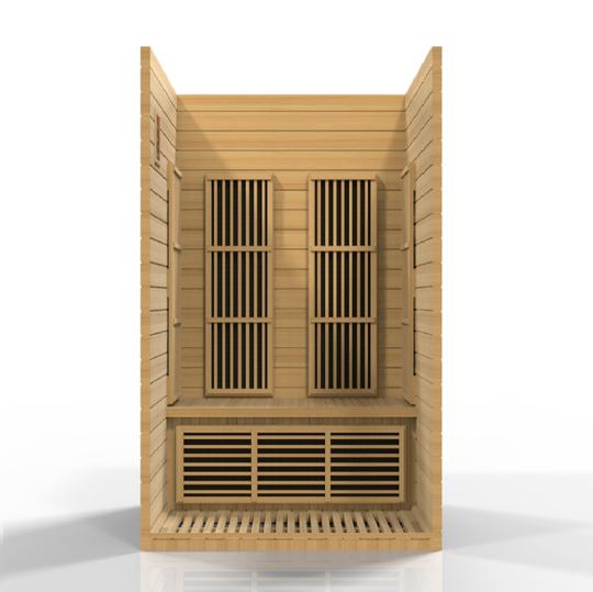 Golden Designs Maxxus “Seattle” 2-Person Near Zero EMF Infrared Sauna (Model MX-J206-01-ZF)
