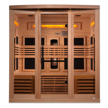 8000 Reserve Series PureTech Full Spectrum Near Zero EMF Infrared Sauna with Himalayan Salt Bar (6-Person)