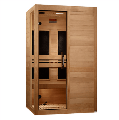 Golden Designs Dynamic "Lucca Elite" Infrared Sauna Ultra Low EMF with Canadian Hemlock (2 Person)
