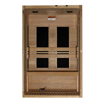 Golden Designs Dynamic "Lucca Elite" Infrared Sauna Ultra Low EMF with Canadian Hemlock (2 Person)